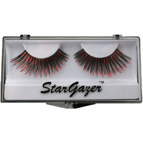 Stargazer Number 05 Red And Black Foil Eyelashes includes glue Eye Wear