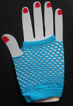 Blue Fishnet Fingerless Gloves Glove