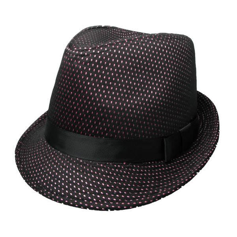 Festival Clothing Trilby Hat Black White Polka Dot Headwear