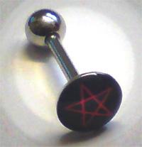 Barbell / Tongue Bar Red Star Jewellery
