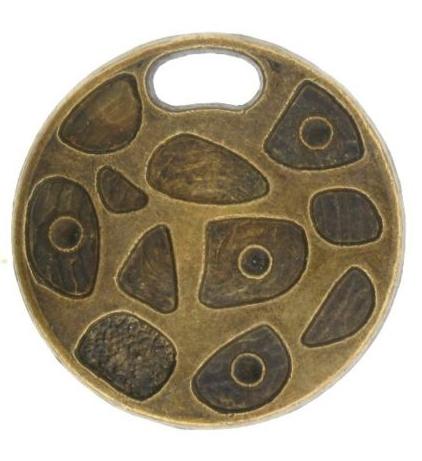 Steampunk Round Disc Patterned Charm Steampunk