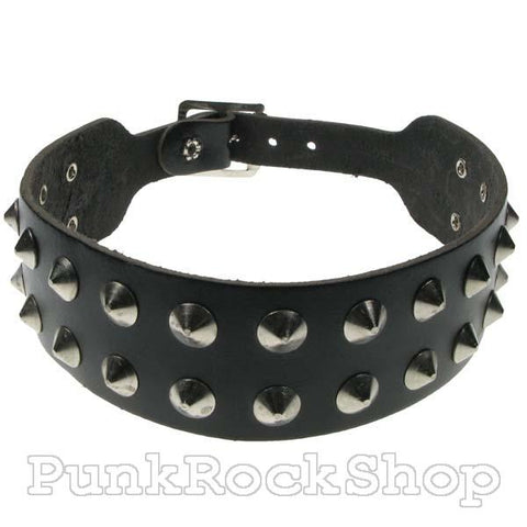 Various Punk Neck Choker 2 Row Circle Conical Leather Choker Choker