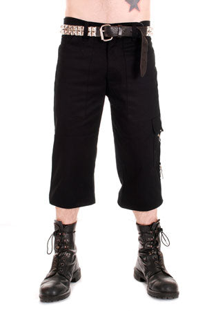 Tiger Of London Black 3/4 Black Shorts With Zips CCF-834 3/4 length trouser