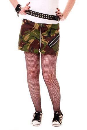 Various Punk Tiger Camo Bondage Split Skirt Skirt