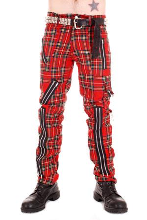 Tiger Of London Tiger of London Red Tartan with zips CCF752 Mens Trouser