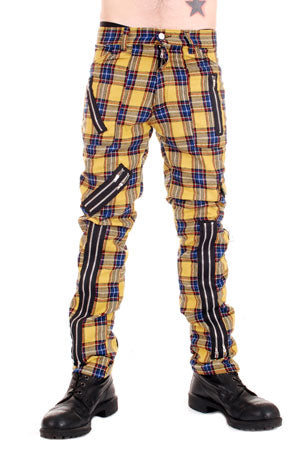 Tiger Of London - Yellow Zip Bondage Tartan Pants Mens Trouser CCF-752 –  Punk Rock Shop