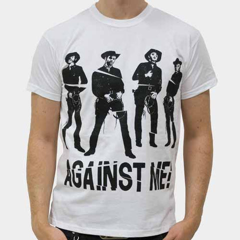 Against Me Cowboy White Mens Tshirt