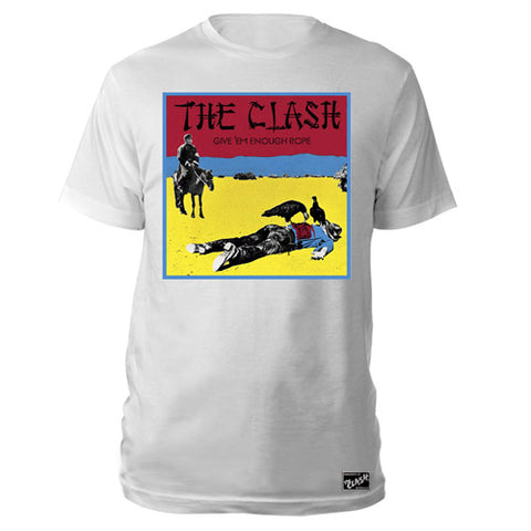 Clash Give Em Enough Rope on White Mens Tshirt