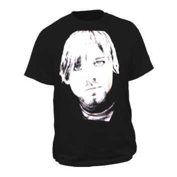 Nirvana Kurt Cobian Face on Black T-shirt