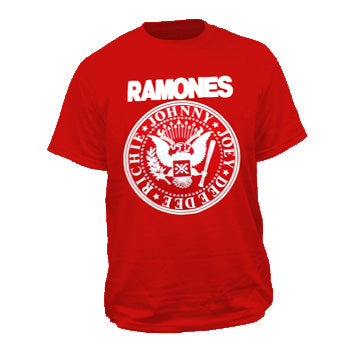 Ramones Crest On Red Mens Tshirt