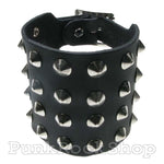 Various Punk Wristband 4 Row Conical Leather Wristband