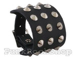 Various Punk Leather 3 Row conical wristband Wristband